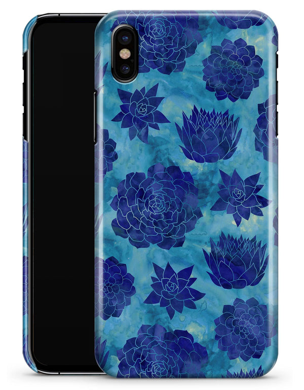 Blue Floral Succulents - iPhone X Clipit Case