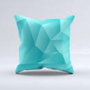 Blue Geometric Pattern Ink-Fuzed Decorative Throw Pillow