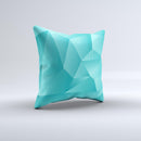Blue Geometric Pattern Ink-Fuzed Decorative Throw Pillow