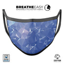 Blue Geometric V16 - Made in USA Mouth Cover Unisex Anti-Dust Cotton Blend Reusable & Washable Face Mask with Adjustable Sizing for Adult or Child