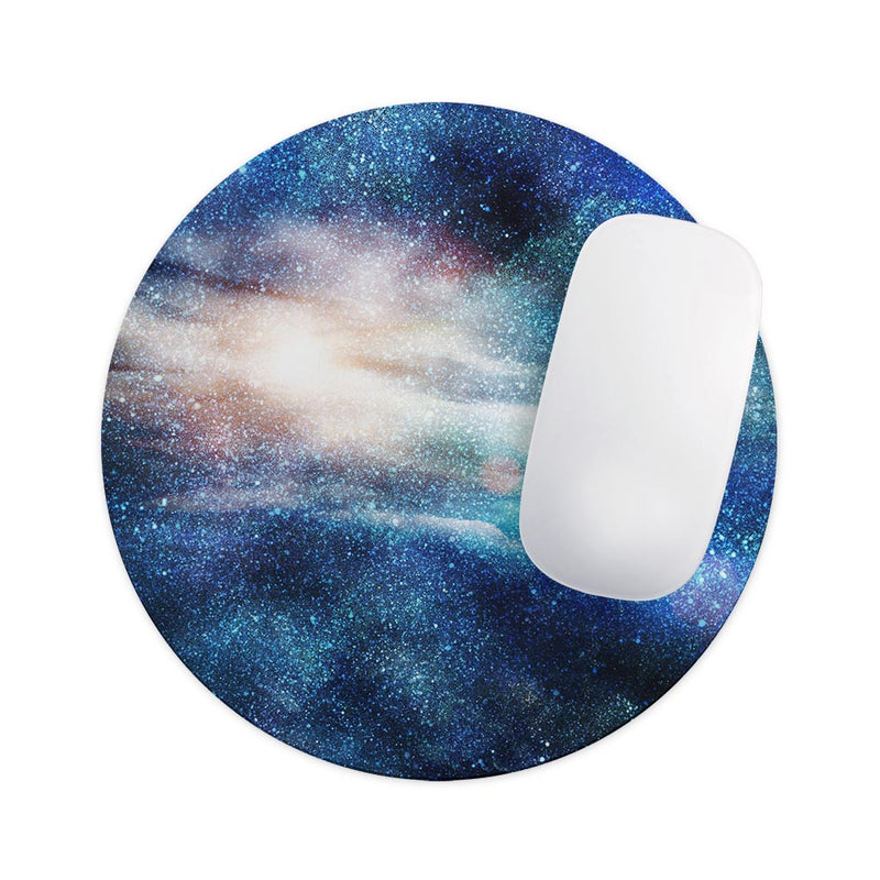 Blue & Gold Glowing Star-Wave// WaterProof Rubber Foam Backed Anti-Slip Mouse Pad for Home Work Office or Gaming Computer Desk