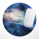 Blue & Gold Glowing Star-Wave// WaterProof Rubber Foam Backed Anti-Slip Mouse Pad for Home Work Office or Gaming Computer Desk