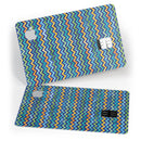 Blue GreenYellow and Orange Watercolor Chevron Pattern - Premium Protective Decal Skin-Kit for the Apple Credit Card