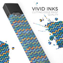 Blue GreenYellow and Orange Watercolor Chevron Pattern - Premium Decal Protective Skin-Wrap Sticker compatible with the Juul Labs vaping device