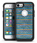 Blue GreenYellow and Orange Watercolor Chevron Pattern - iPhone 7 or 8 OtterBox Case & Skin Kits