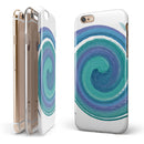 Blue & Green Watercolor Swirl iPhone 6/6s or 6/6s Plus 2-Piece Hybrid INK-Fuzed Case