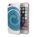 Blue & Green Watercolor Swirl iPhone 6/6s or 6/6s Plus 2-Piece Hybrid INK-Fuzed Case