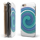 Blue & Green Watercolor Swirl iPhone 6/6s or 6/6s Plus 2-Piece Hybrid INK-Fuzed Case