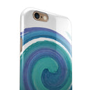 Blue & Green Watercolor Swirl iPhone 6/6s or 6/6s Plus 2-Piece Hybrid INK-Fuzed Case