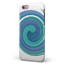 Blue & Green Watercolor Swirl iPhone 6/6s or 6/6s Plus 2-Piece Hybrid INK-Fuzed Case