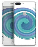 Blue & Green Watercolor Swirl - Skin-kit for the iPhone 8 or 8 Plus