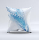 Blue HD Glass Shard ink-Fuzed Decorative Throw Pillow