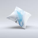 Blue HD Glass Shard ink-Fuzed Decorative Throw Pillow