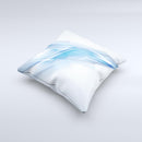 Blue HD Glass Shard ink-Fuzed Decorative Throw Pillow