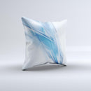 Blue HD Glass Shard ink-Fuzed Decorative Throw Pillow