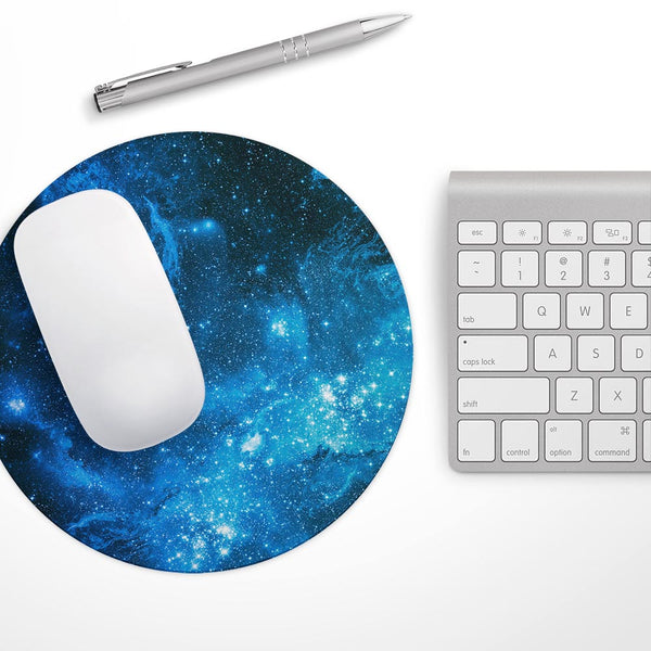 Blue Hue Nebula// WaterProof Rubber Foam Backed Anti-Slip Mouse Pad for Home Work Office or Gaming Computer Desk
