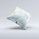Blue Marble Layered Bricks ink-Fuzed Decorative Throw Pillow