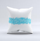 Blue Merry Christmas ink-Fuzed Decorative Throw Pillow