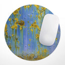 Blue Metal with Gold Rust// WaterProof Rubber Foam Backed Anti-Slip Mouse Pad for Home Work Office or Gaming Computer Desk