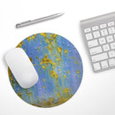 Blue Metal with Gold Rust// WaterProof Rubber Foam Backed Anti-Slip Mouse Pad for Home Work Office or Gaming Computer Desk
