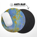 Blue Metal with Gold Rust// WaterProof Rubber Foam Backed Anti-Slip Mouse Pad for Home Work Office or Gaming Computer Desk