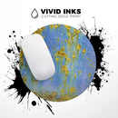 Blue Metal with Gold Rust// WaterProof Rubber Foam Backed Anti-Slip Mouse Pad for Home Work Office or Gaming Computer Desk