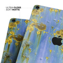 Blue Metal with Gold Rust - Full Body Skin Decal for the Apple iPad Pro 12.9", 11", 10.5", 9.7", Air or Mini (All Models Available)