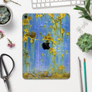 Blue Metal with Gold Rust - Full Body Skin Decal for the Apple iPad Pro 12.9", 11", 10.5", 9.7", Air or Mini (All Models Available)