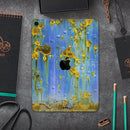 Blue Metal with Gold Rust - Full Body Skin Decal for the Apple iPad Pro 12.9", 11", 10.5", 9.7", Air or Mini (All Models Available)
