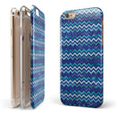 Blue Multi Watercolor Chevron iPhone 6/6s or 6/6s Plus 2-Piece Hybrid INK-Fuzed Case
