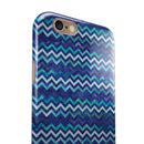 Blue Multi Watercolor Chevron iPhone 6/6s or 6/6s Plus 2-Piece Hybrid INK-Fuzed Case