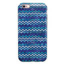 Blue Multi Watercolor Chevron iPhone 6/6s or 6/6s Plus 2-Piece Hybrid INK-Fuzed Case