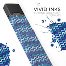 Blue Multi Watercolor Chevron - Premium Decal Protective Skin-Wrap Sticker compatible with the Juul Labs vaping device