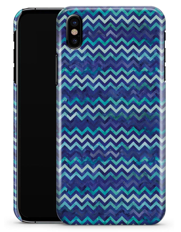 Blue Multi Watercolor Chevron - iPhone X Clipit Case