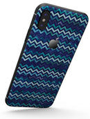 Blue Multi Watercolor Chevron - iPhone X Skin-Kit