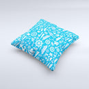 Blue Nautical Collage Ink-Fuzed Decorative Throw Pillow