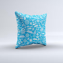 Blue Nautical Collage Ink-Fuzed Decorative Throw Pillow