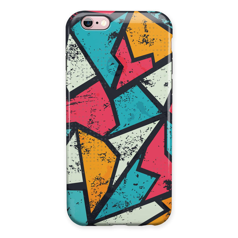 Blue, Orange, and Red Zig Zags iPhone 6/6s or 6/6s Plus 2-Piece Hybrid INK-Fuzed Case