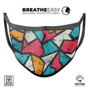 Blue, Orange, and Red Zig Zags - Made in USA Mouth Cover Unisex Anti-Dust Cotton Blend Reusable & Washable Face Mask with Adjustable Sizing for Adult or Child