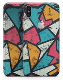 Blue, Orange, and Red Zig Zags - iPhone X Skin-Kit