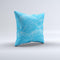 Blue Painted Brush Texture Ink-Fuzed Decorative Throw Pillow
