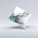 Blue Pastel Anchor with Roses ink-Fuzed Decorative Throw Pillow