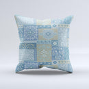 Blue Patched Paisley Pattern ink-Fuzed Decorative Throw Pillow