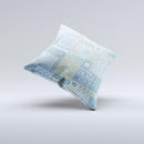 Blue Patched Paisley Pattern ink-Fuzed Decorative Throw Pillow