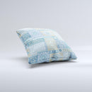 Blue Patched Paisley Pattern ink-Fuzed Decorative Throw Pillow