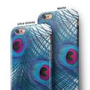 Blue Peacock iPhone 6/6s or 6/6s Plus 2-Piece Hybrid INK-Fuzed Case