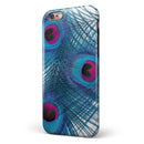 Blue Peacock iPhone 6/6s or 6/6s Plus 2-Piece Hybrid INK-Fuzed Case