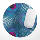 Blue Peacock// WaterProof Rubber Foam Backed Anti-Slip Mouse Pad for Home Work Office or Gaming Computer Desk