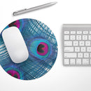 Blue Peacock// WaterProof Rubber Foam Backed Anti-Slip Mouse Pad for Home Work Office or Gaming Computer Desk