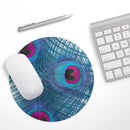 Blue Peacock// WaterProof Rubber Foam Backed Anti-Slip Mouse Pad for Home Work Office or Gaming Computer Desk
